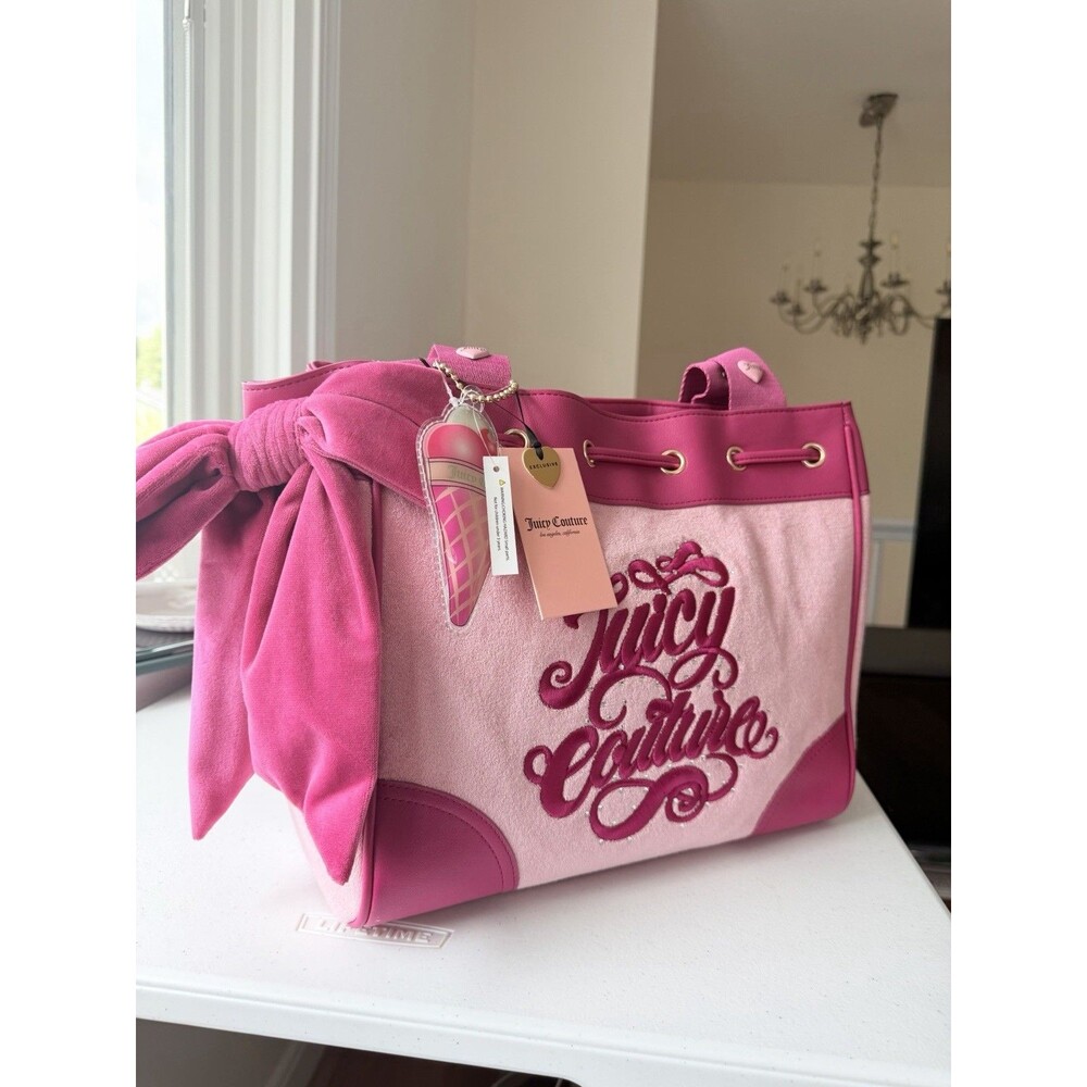 New Juicy Couture Daydreamer Sugar Rush Flamingo Pink Tote Bag